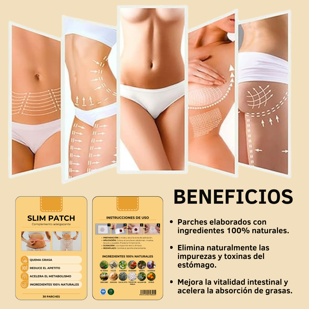 PARCHES ADELGAZANTES SLIM PATCH CON FÓRMULA NATURAL